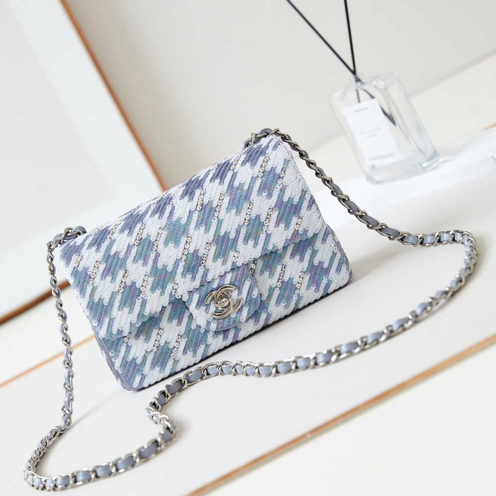 Chic Patterned Chain Shoulder Bag